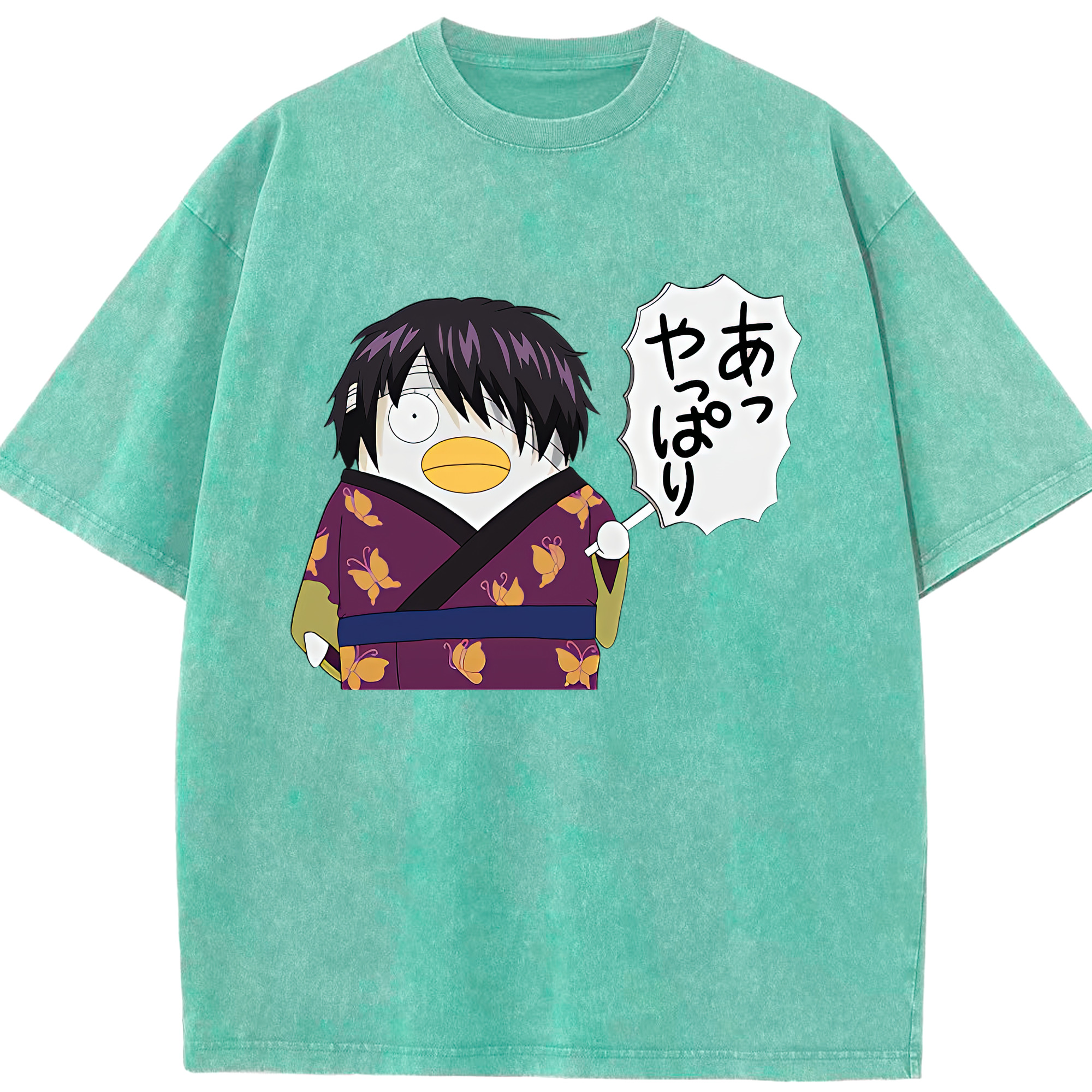 （画像用） ぎんたま 坂田銀時（さかたぎんとき） 神楽 志村新八（しむら しんぱち） GINTAMA Sakata Gintoki Kagura Shimura Shinpachi 綿100% ヴィンテージ風 半袖Tシャツ（フロントプリント）